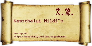 Keszthelyi Milán névjegykártya